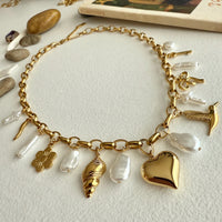 PIKA & BEAR - Calliope - Charm Necklace - Gold & Pearl