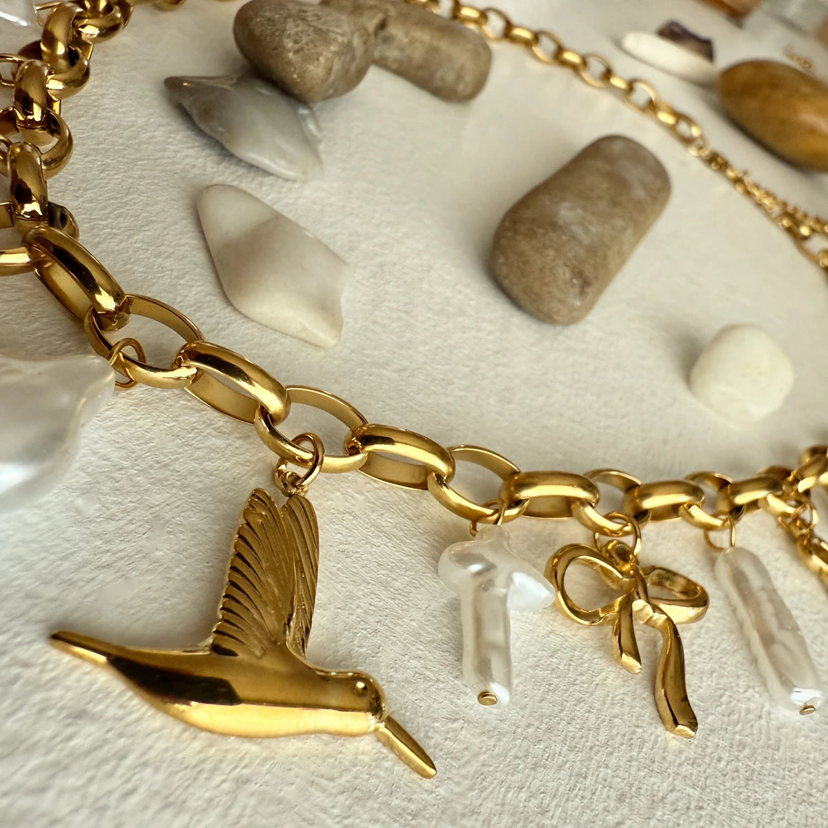 PIKA & BEAR - Calliope - Charm Necklace - Gold & Pearl
