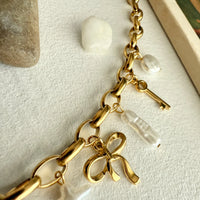 PIKA & BEAR - Calliope - Charm Necklace - Gold & Pearl