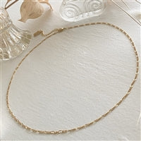 Figaro- Flat Link Chain Necklace