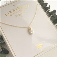 Marquesas- Square Pearl Charm Necklace