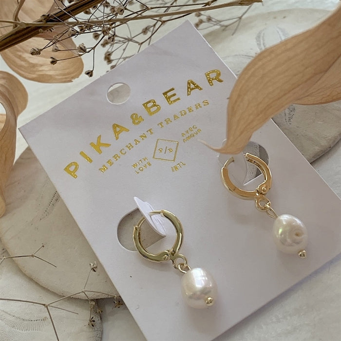 Ruth- Drop Freshwater Pearl Earrings