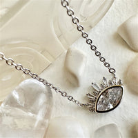 Knyosis- Evil Eye Charm Necklace with Zircon Baguettes