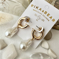 Anais- Baroque Pearl Drop Stud Earrings