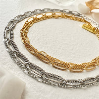 Nanaimo Triple Layer Textured Chain Bracelet in Gold and Silver