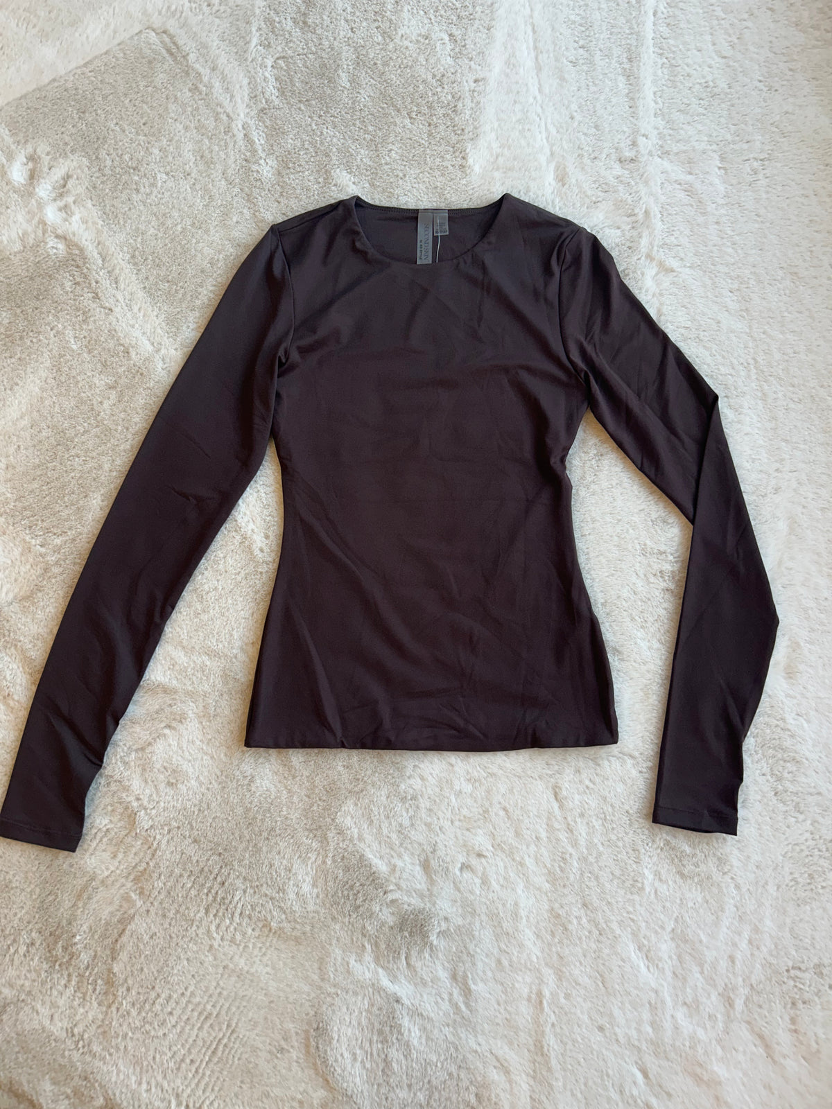 SECOND SKIN Hira Longsleeve Top - Walnut
