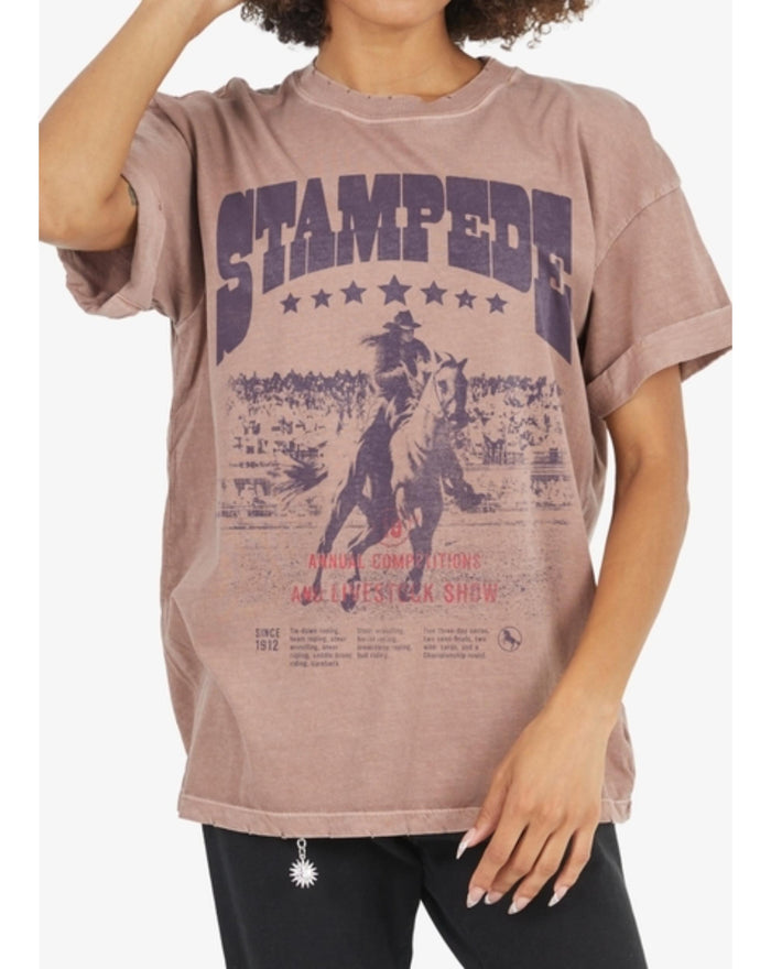 GIRL DANGEROUS Stampede Poster Boyfriend Tee