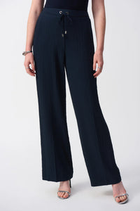 JOSEPH RIBKOFF Seersucker Wide Leg Pull On Pant