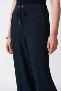 JOSEPH RIBKOFF Seersucker Wide Leg Pull On Pant