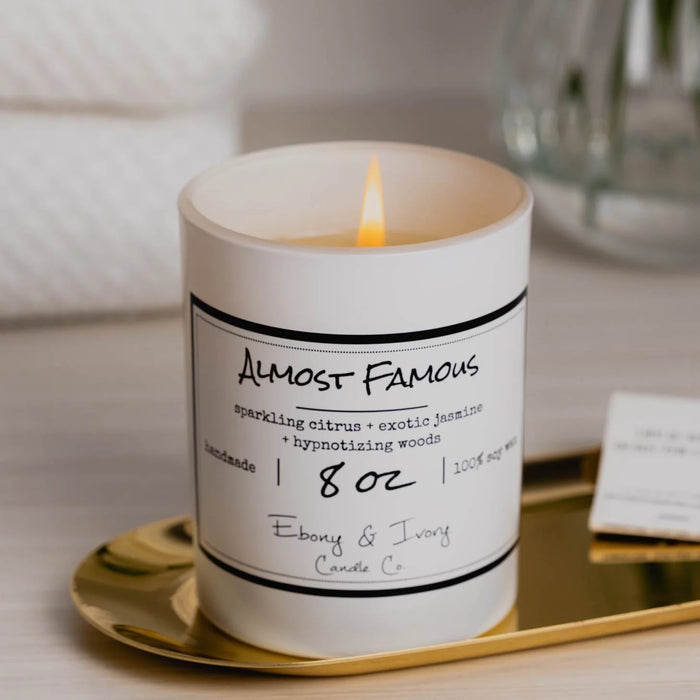 EBONY & IVORY Almost Famous Candle - 8 OZ