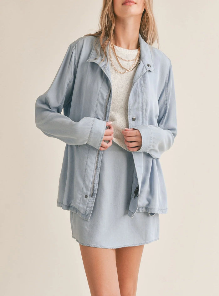 Soft Breeze Chambray Waist Adjustable Jacket