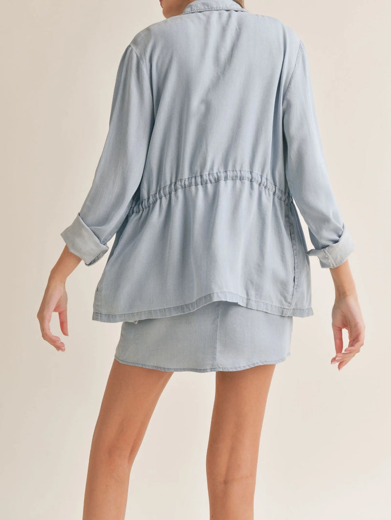 Soft Breeze Chambray Waist Adjustable Jacket