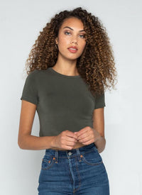 Bamboo Short Sleeve Crop Top