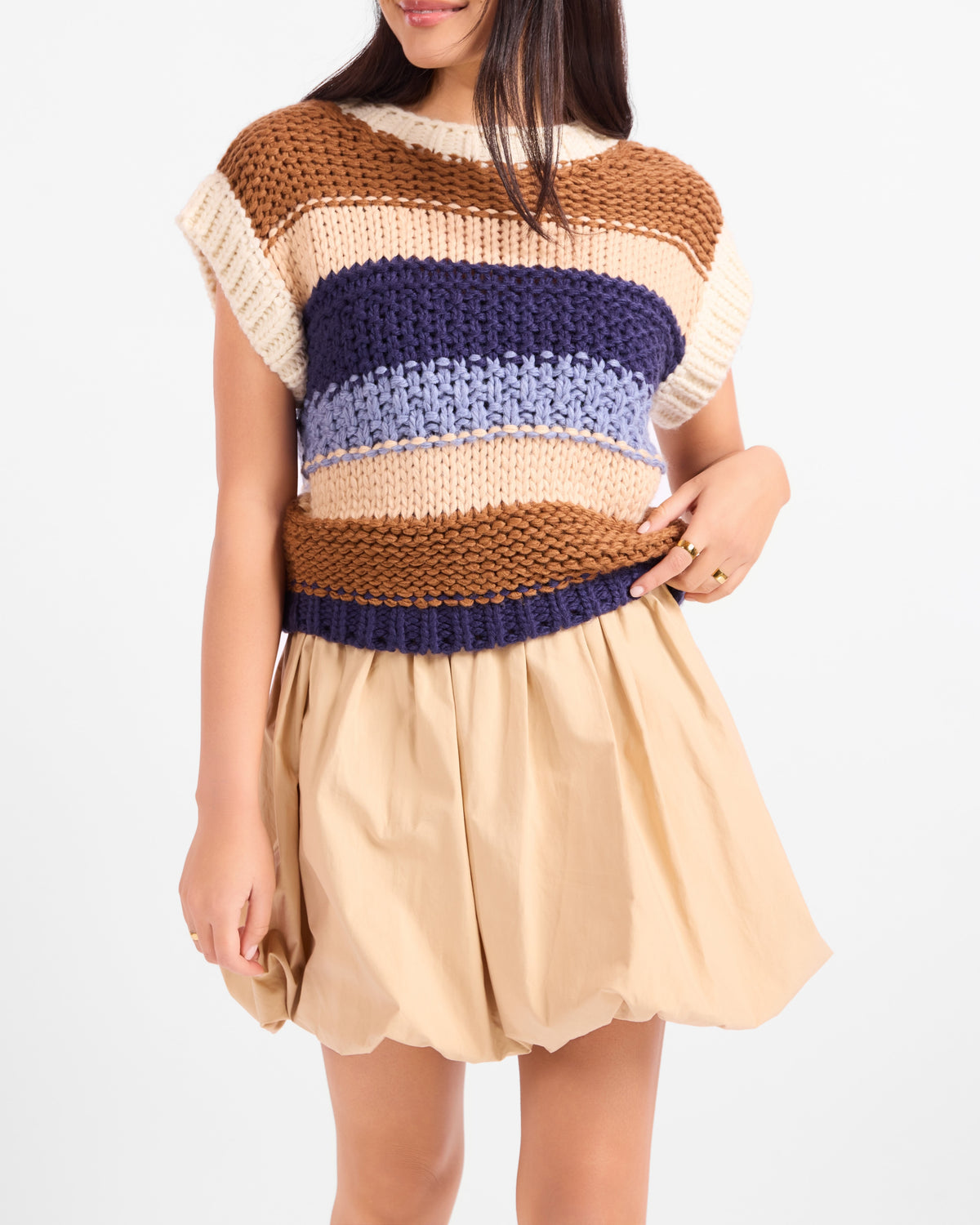 SADIE & SAGE Bookmark Stripe Sweater Vest