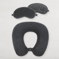 LEMON Travel Neck Pillow & Eye Mask Cozy Set