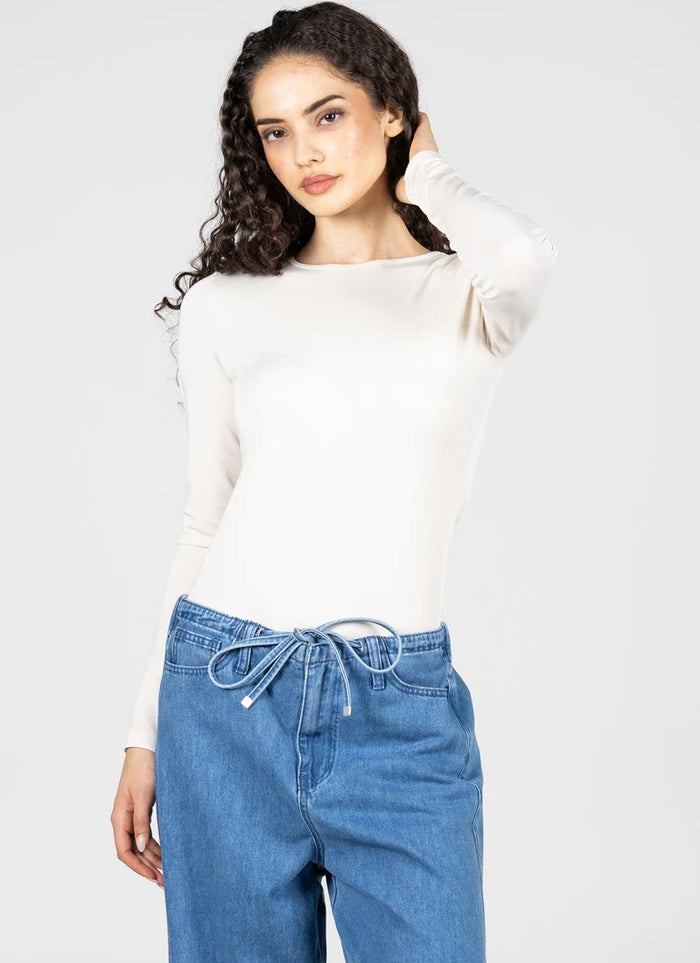 C’EST MOI Bamboo Long Sleeve Crew Neck - Ivory