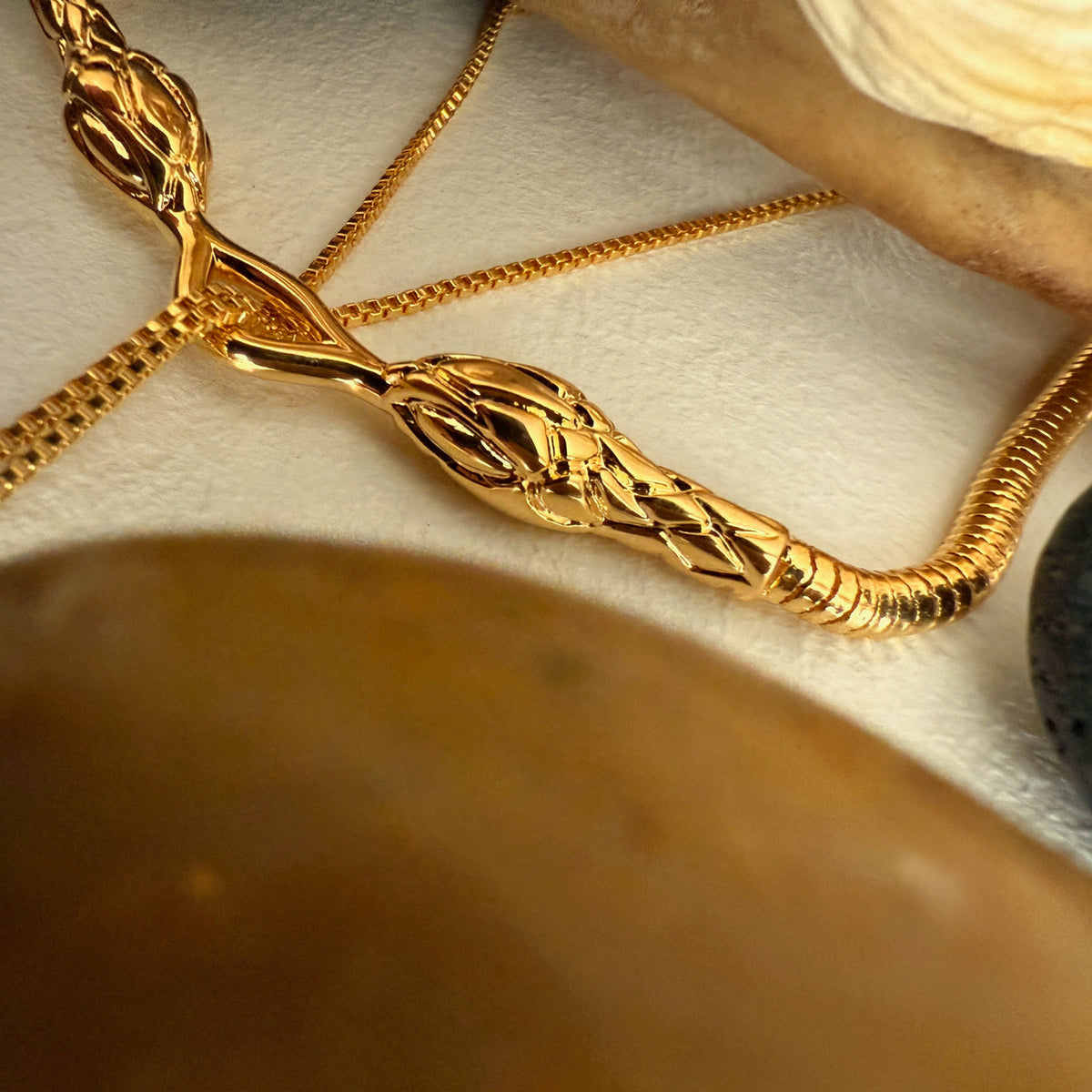 PIKA & BEAR Cenchoa - Double Snake Layered Necklace in Gold