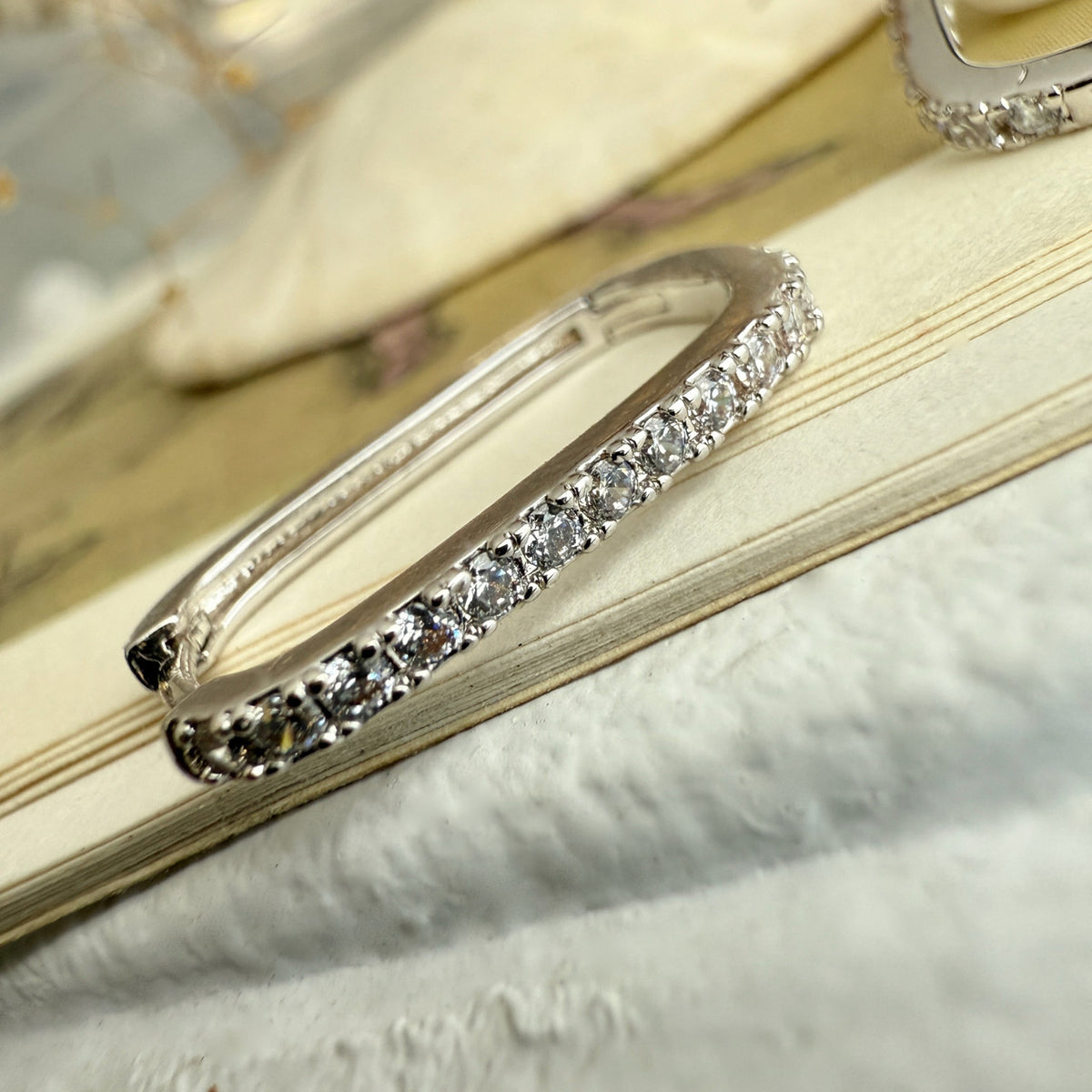 PIKA & BEAR Bialto - Oblong Rhinestone Hoop Earrings