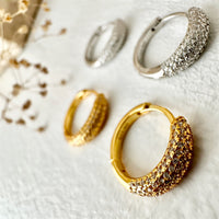 PIKA & BEAR Tiamat - Small Rhinestone Cluster Hoop Earrings