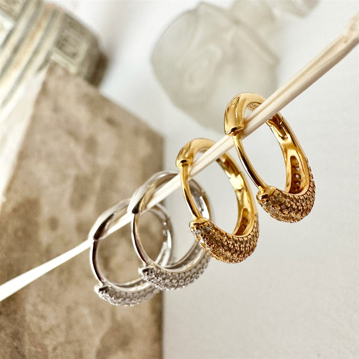 PIKA & BEAR Tiamat - Small Rhinestone Cluster Hoop Earrings