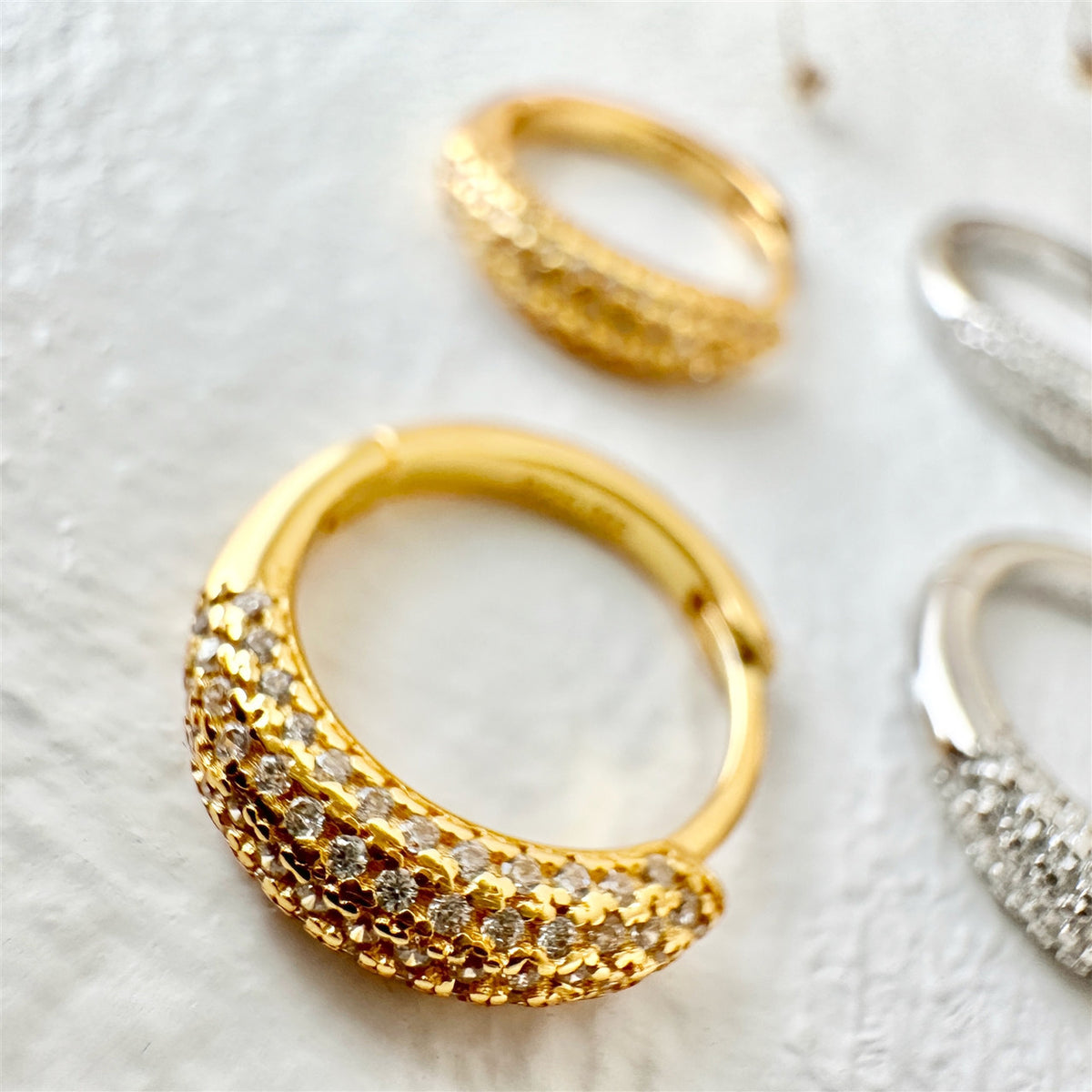 PIKA & BEAR Tiamat - Small Rhinestone Cluster Hoop Earrings