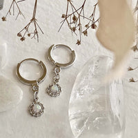 PIKA & BEAR Eloise - Opal and Rhinestone Hugger Hoop Earrings