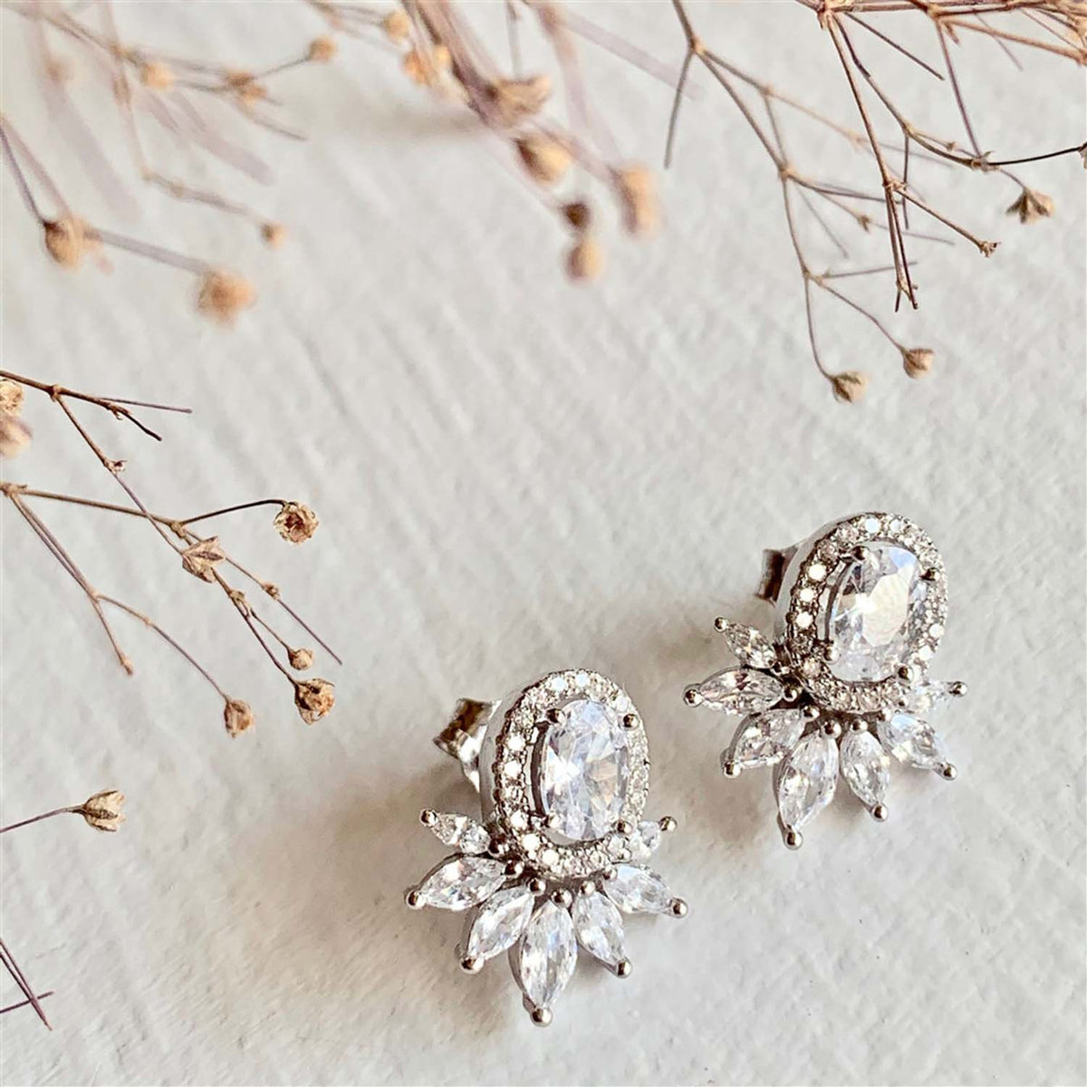PIKA & BEAR Windsor - Rhinestone Encrusted Stud Earrings