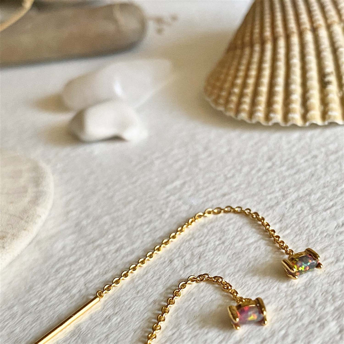 Chalinus - Opal Threader Earrings