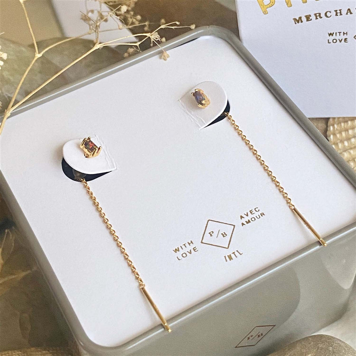 Chalinus - Opal Threader Earrings