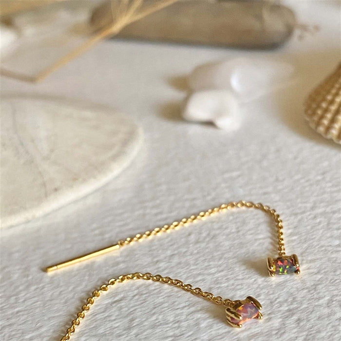 Chalinus - Opal Threader Earrings