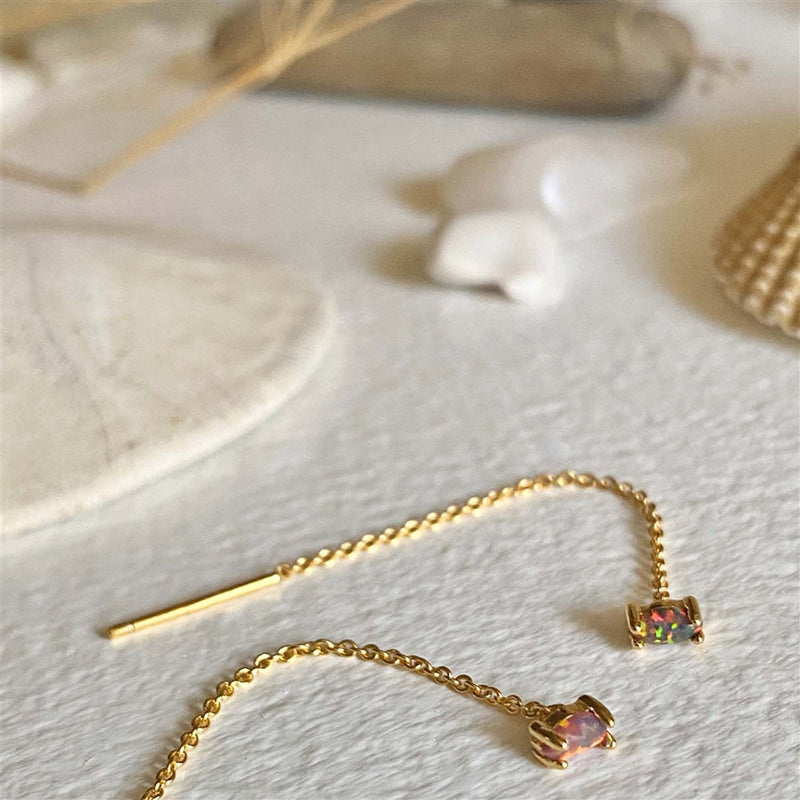 Chalinus - Opal Threader Earrings