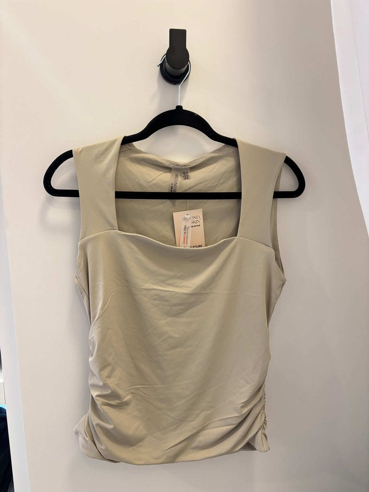 SECOND SKIN - Davinci Square Neck Ruched Top - Taupe