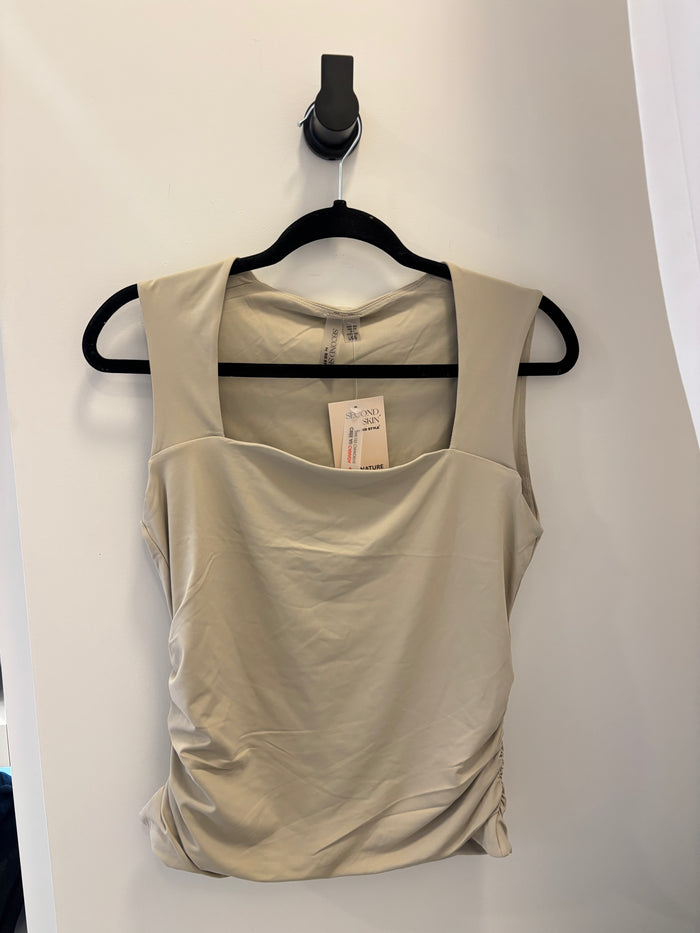 SECOND SKIN - Davinci Square Neck Ruched Top - Taupe