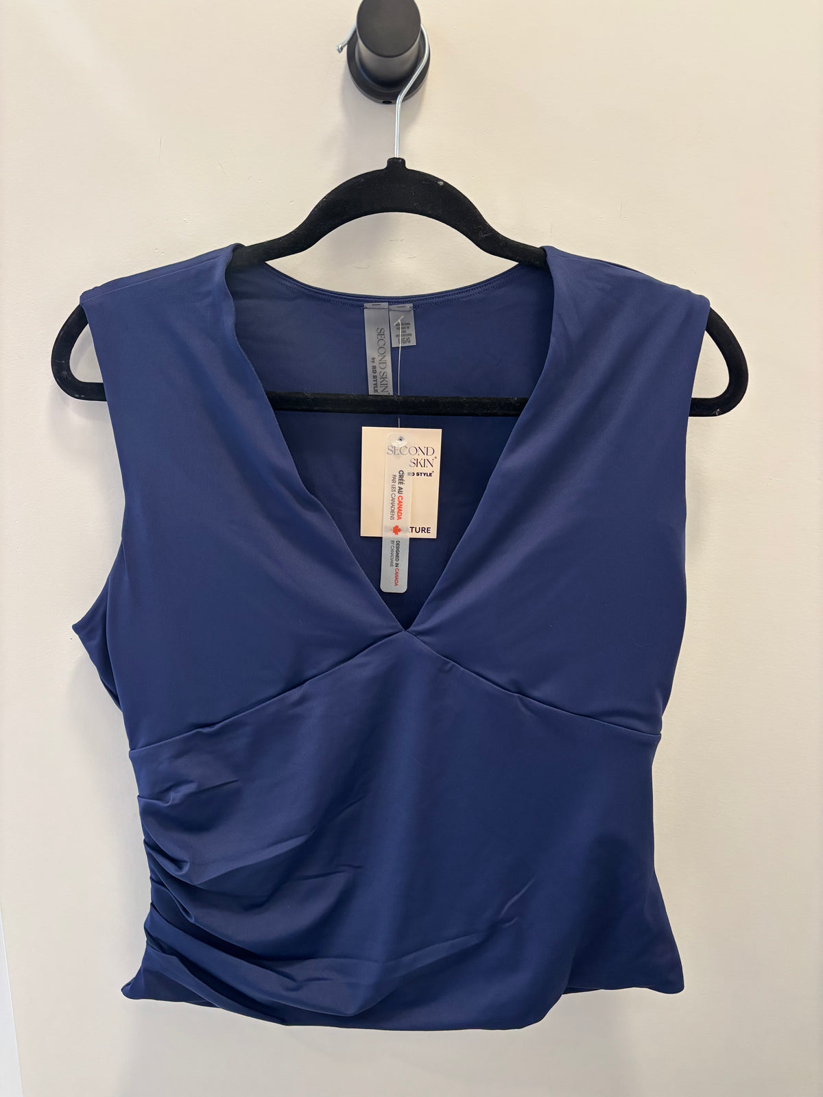 SECOND SKIN - Claudette V-Neck With Bra Insert - Navy