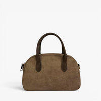 SKYLA Kyla Faux Suede Mini Bowler Bag - Mocha