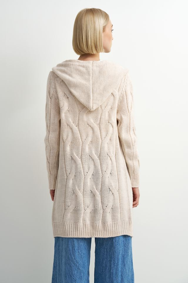 ASTRRID  Long Knit Cardigan - Cream