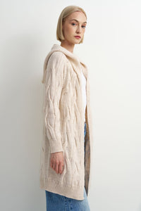 ASTRRID  Long Knit Cardigan - Cream