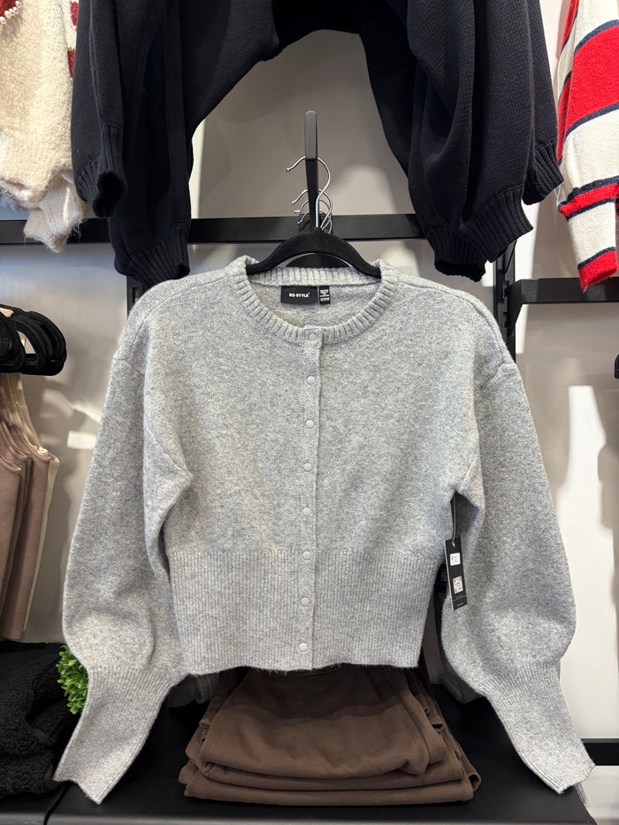 RD STYLE - Formica Long Sleeve Cardigan - Grey