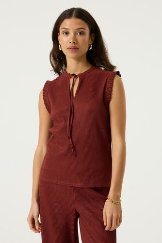 GARCIA Ladies Crinkle Top With Tie
