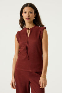 GARCIA Ladies Crinkle Top With Tie