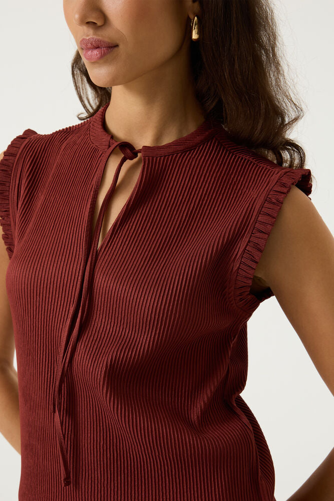 GARCIA Ladies Crinkle Top With Tie
