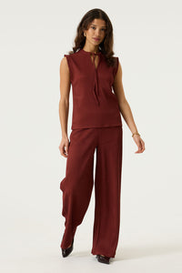 GARCIA Ladies Crinkle Top With Tie