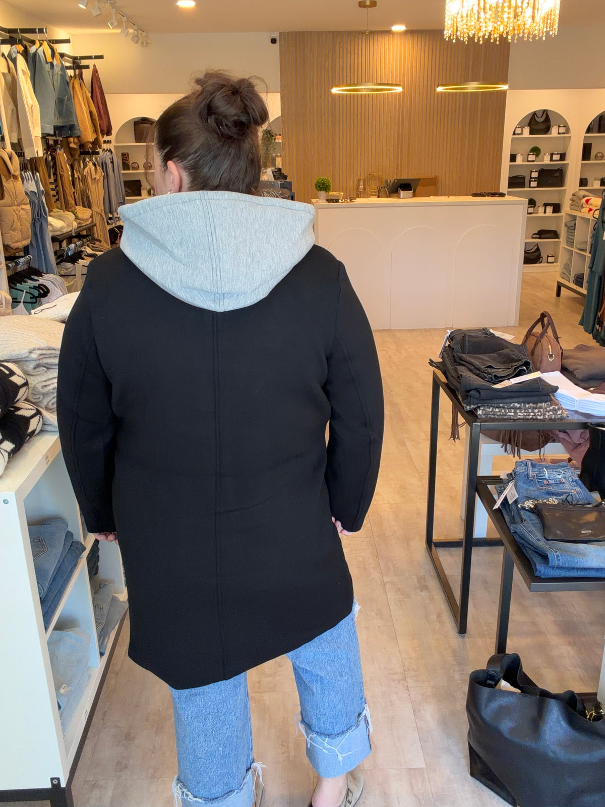 RD STYLE - Despina Scuba Coat With Hood