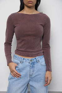 KUWALLA - Boatneck Long Sleeve - Toasted Cocoa