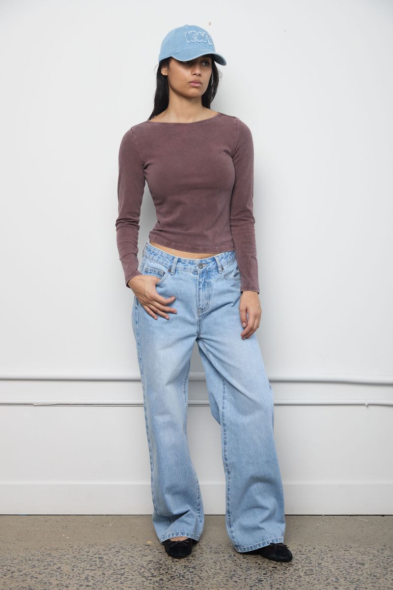KUWALLA - Boatneck Long Sleeve - Toasted Cocoa