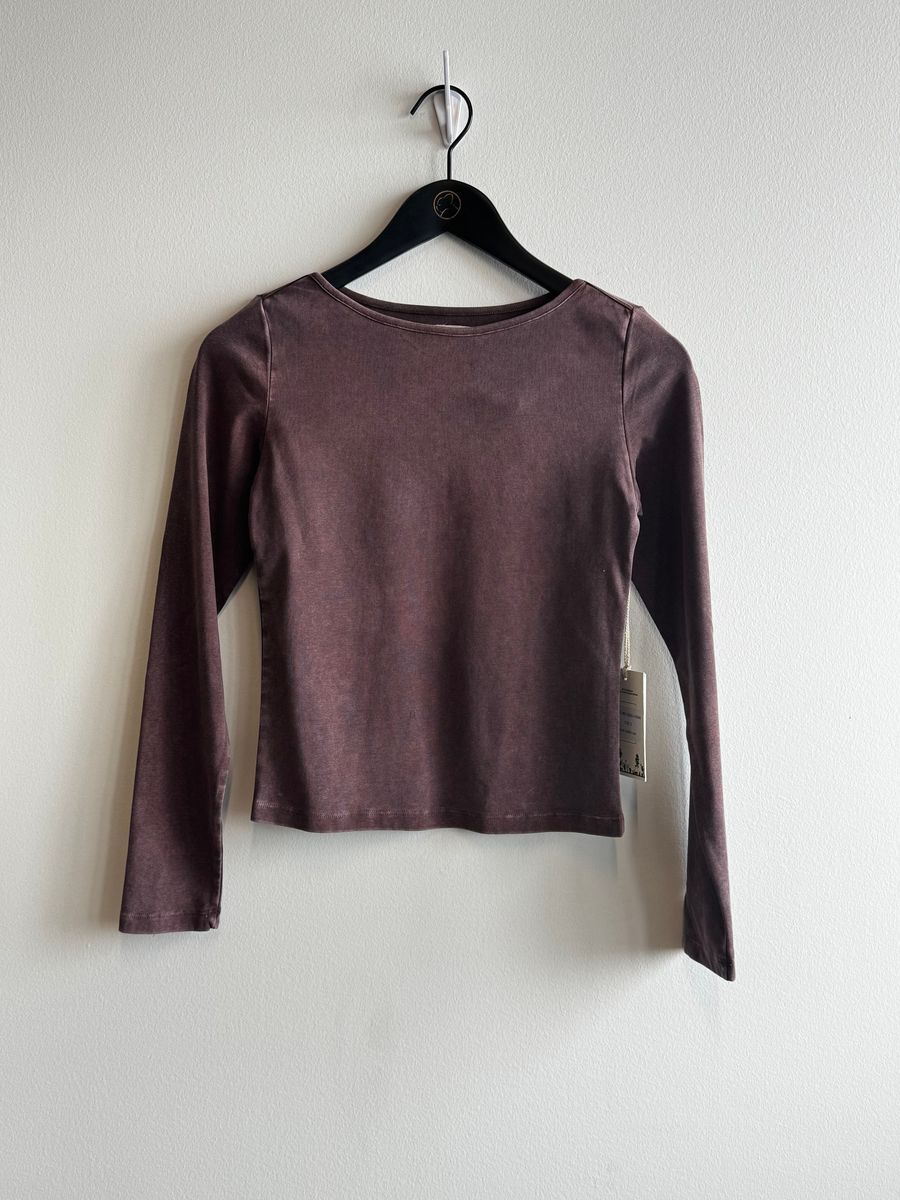 KUWALLA - Boatneck Long Sleeve - Toasted Cocoa