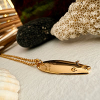 PIKA & BEAR - Fishtail - Surfboard Charm Necklace - Gold