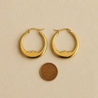 PIKA & BEAR - Luna - Moon Face Hoop Earrings- Gold