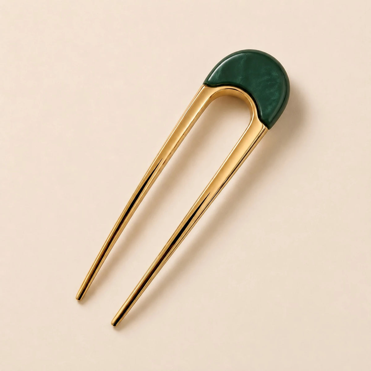 PIKA & BEAR - CLAUDETTE - French Hair Pin - Green / Gold