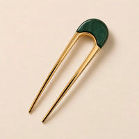 PIKA & BEAR - CLAUDETTE - French Hair Pin - Green / Gold